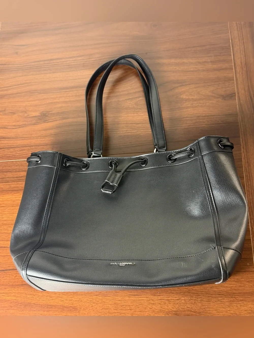 KARL LAGERFELD Paris Black Tote Shoulder Bag – Pre-Owned